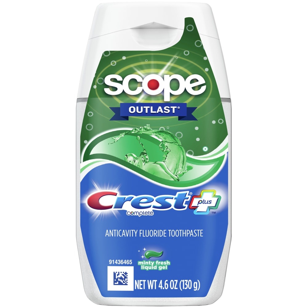 slide 1 of 1, Crest Complete Scope Outlast Minty Fresh Liquid Gel Toothpaste, 4.5999999 oz