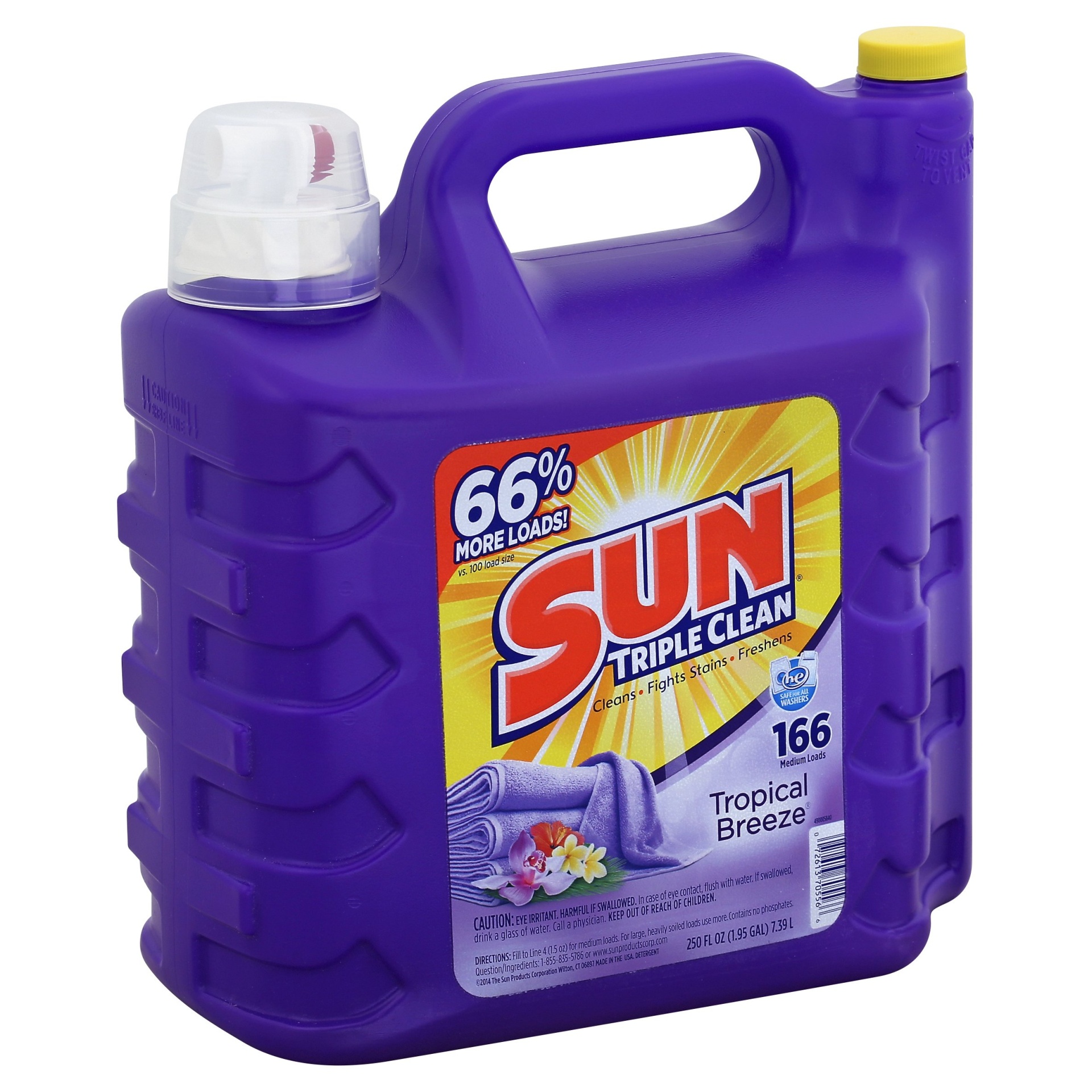 slide 1 of 2, Sun Detergent, Triple Clean, Tropical Breeze, 250 oz