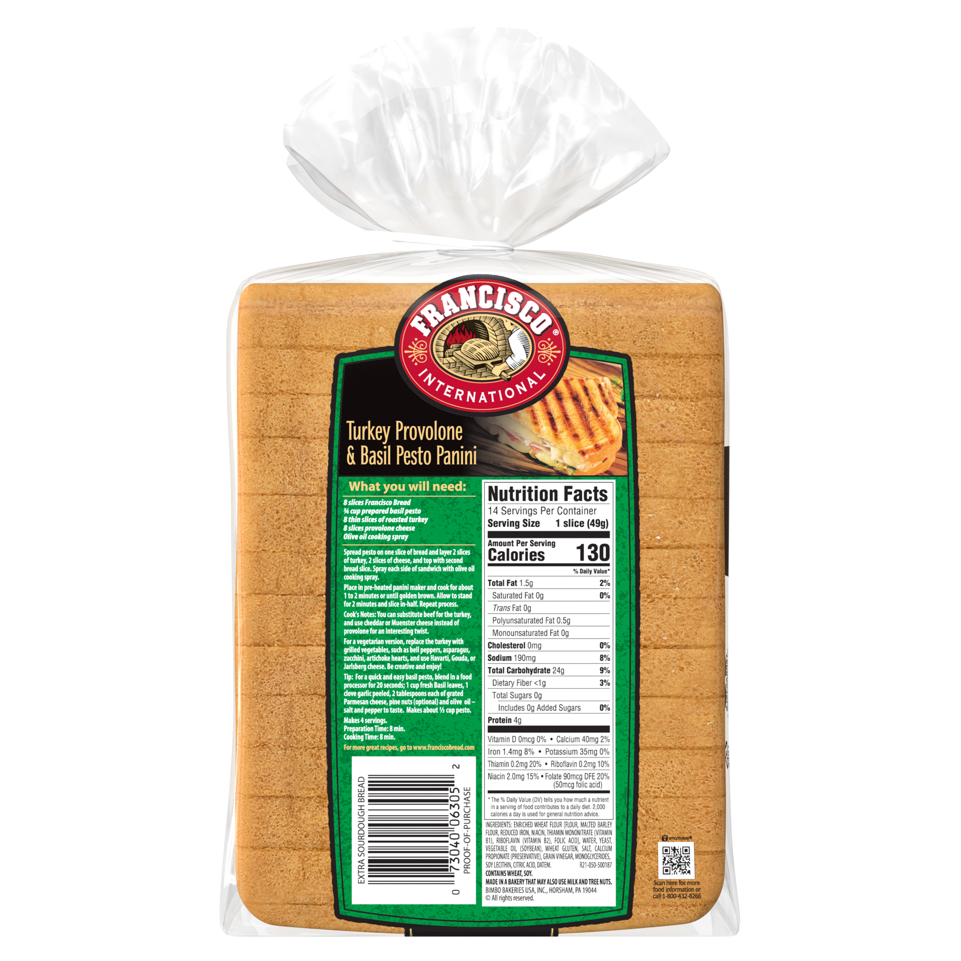 slide 4 of 5, Francisco International Extra Sourdough Sliced Bread, 24 oz, 