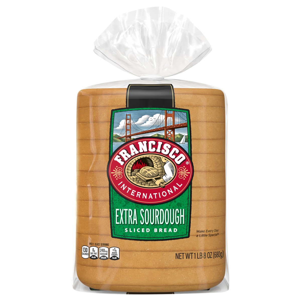 slide 1 of 5, Francisco Extra Sourdough Bread, 24 oz, Plain Pre-sliced Sourdough Bread, Bag, 24 oz