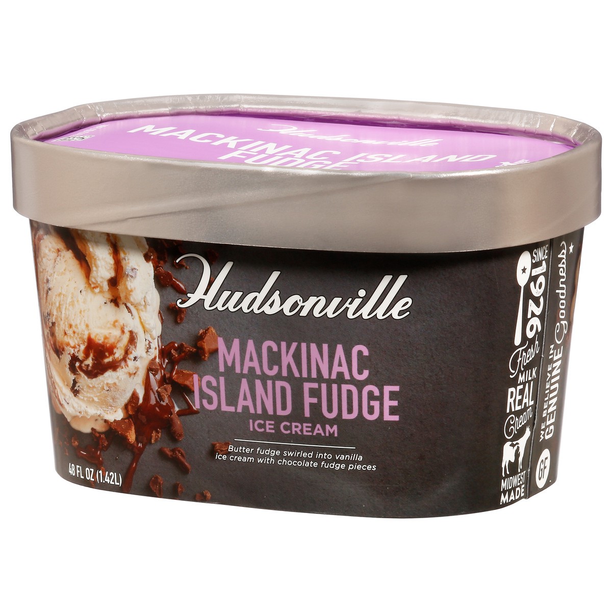 slide 9 of 9, Hudsonville Mackinac Island Fudge Ice Cream 48 fl oz, 48 fl oz