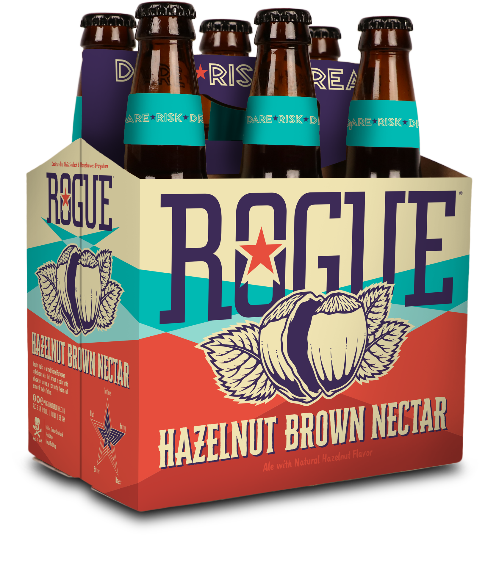 slide 1 of 1, Rogue Hazelnut Brown Nectar, 6 ct; 12 oz