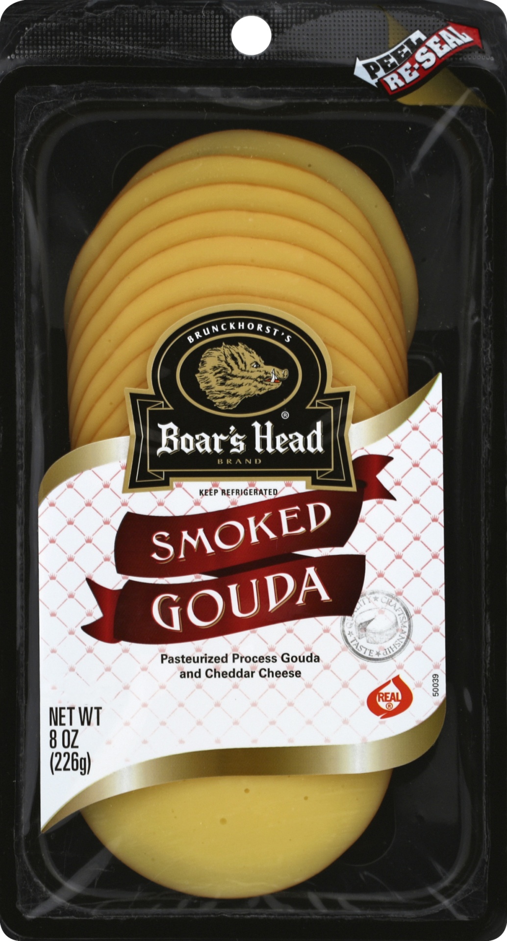 slide 1 of 1, Boar's Head Cheese, Naturally Smoked Gouda, 8 oz