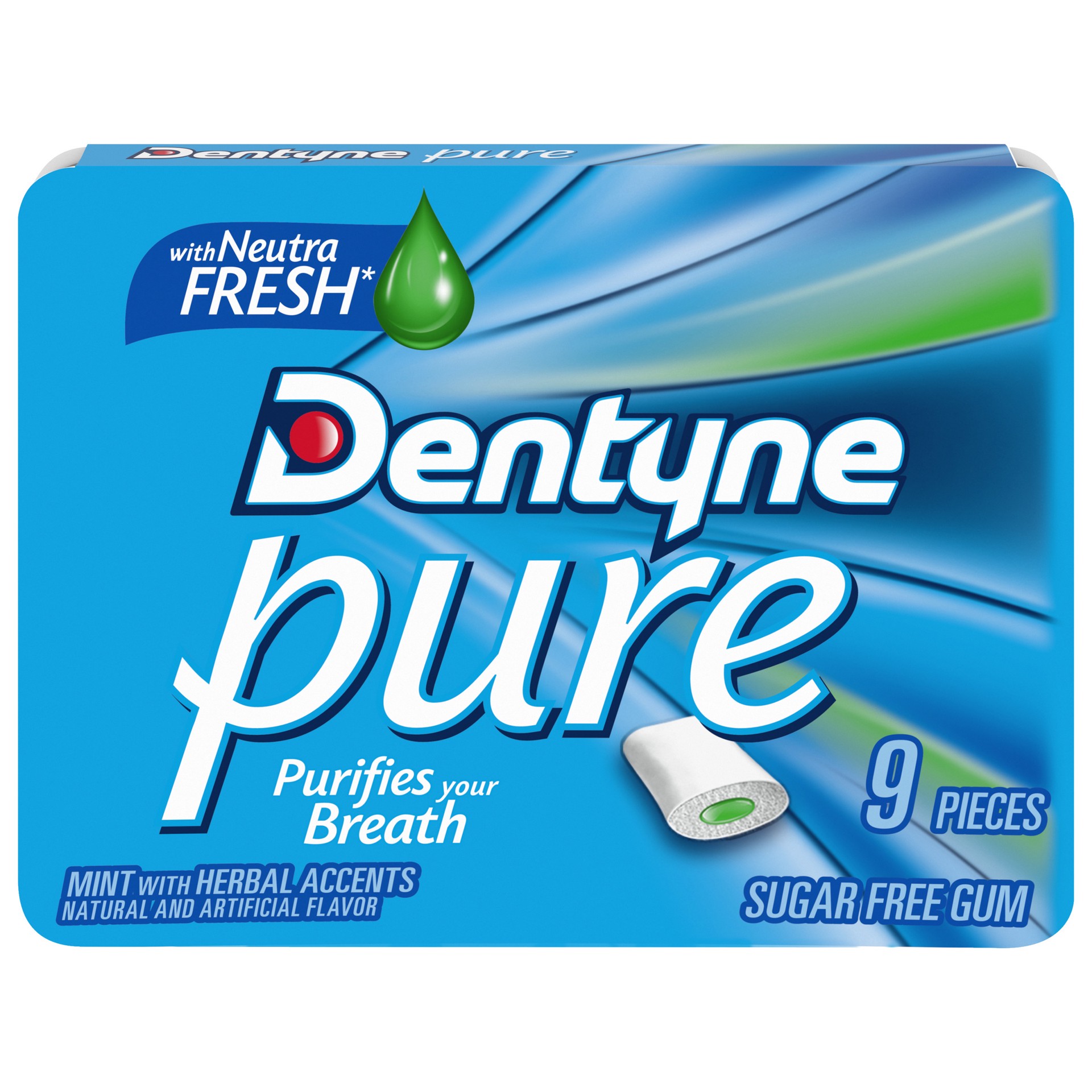 slide 1 of 5, Dentyne Pure Mint with Herbal Accents Sugar Free Gum, 9 Piece Pack, 9 ct