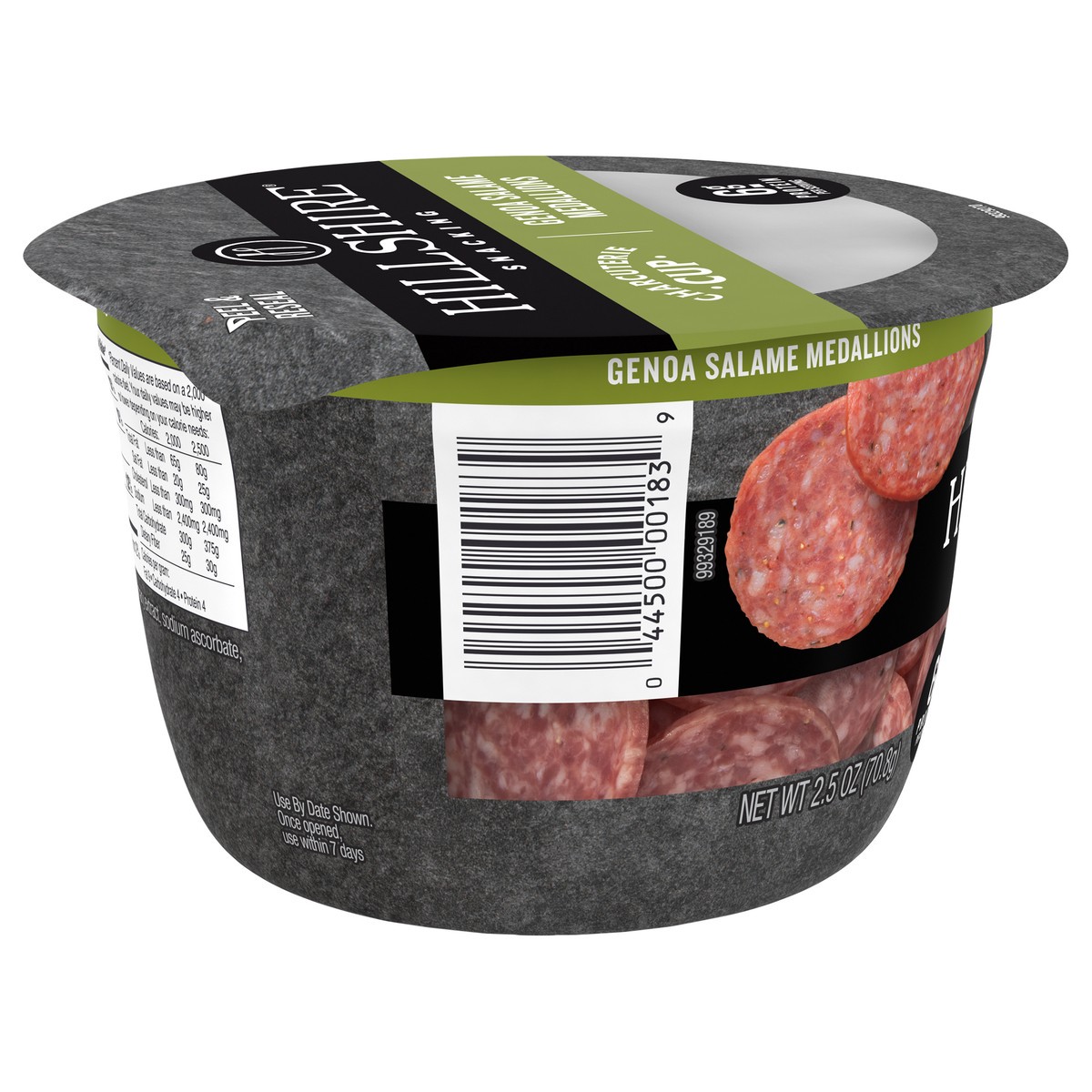 slide 7 of 8, Hillshire Snacking Charcuterie Cup, Genoa Salami Medallions, 2.5 oz, 70.87 g