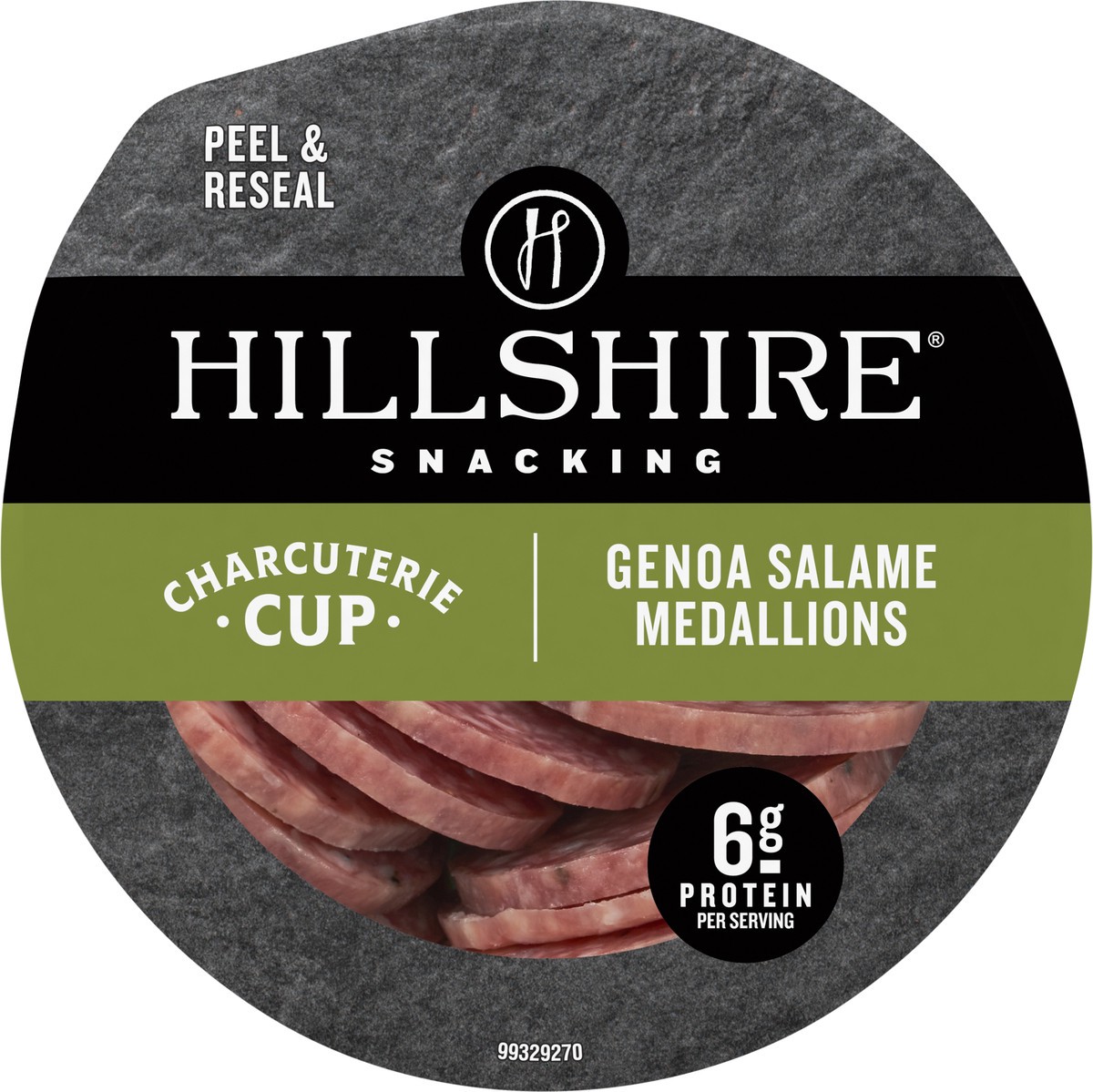 slide 8 of 8, Hillshire Snacking Charcuterie Cup, Genoa Salami Medallions, 2.5 oz, 70.87 g