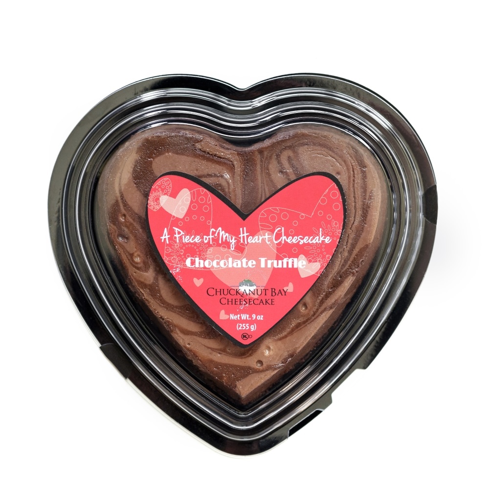 slide 1 of 1, Chuckanut Bay Cake Cheesecake Chocolate Truffle Heart - Each, 1 ct