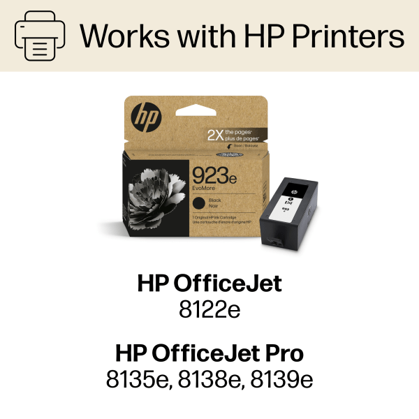slide 9 of 10, Hp 923E Evomore High-Yield Black Original Ink Cartridge, 4K0T7Ln, 1 ct