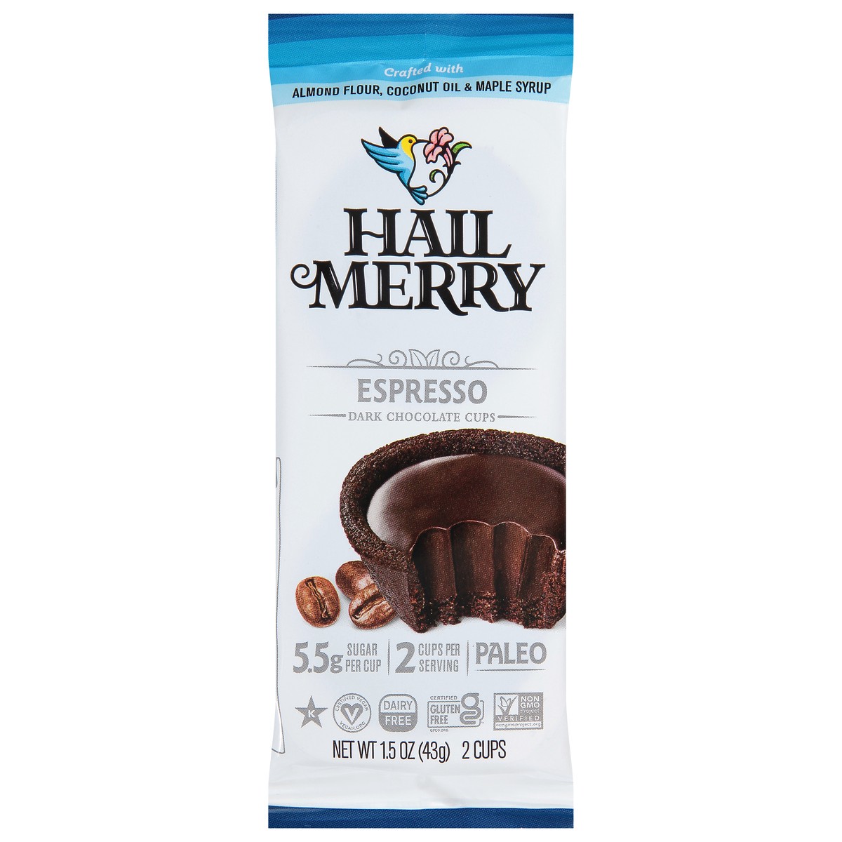 slide 1 of 13, Hail Merry Snacks Dark Chocolate Espresso Cups, 2 ct