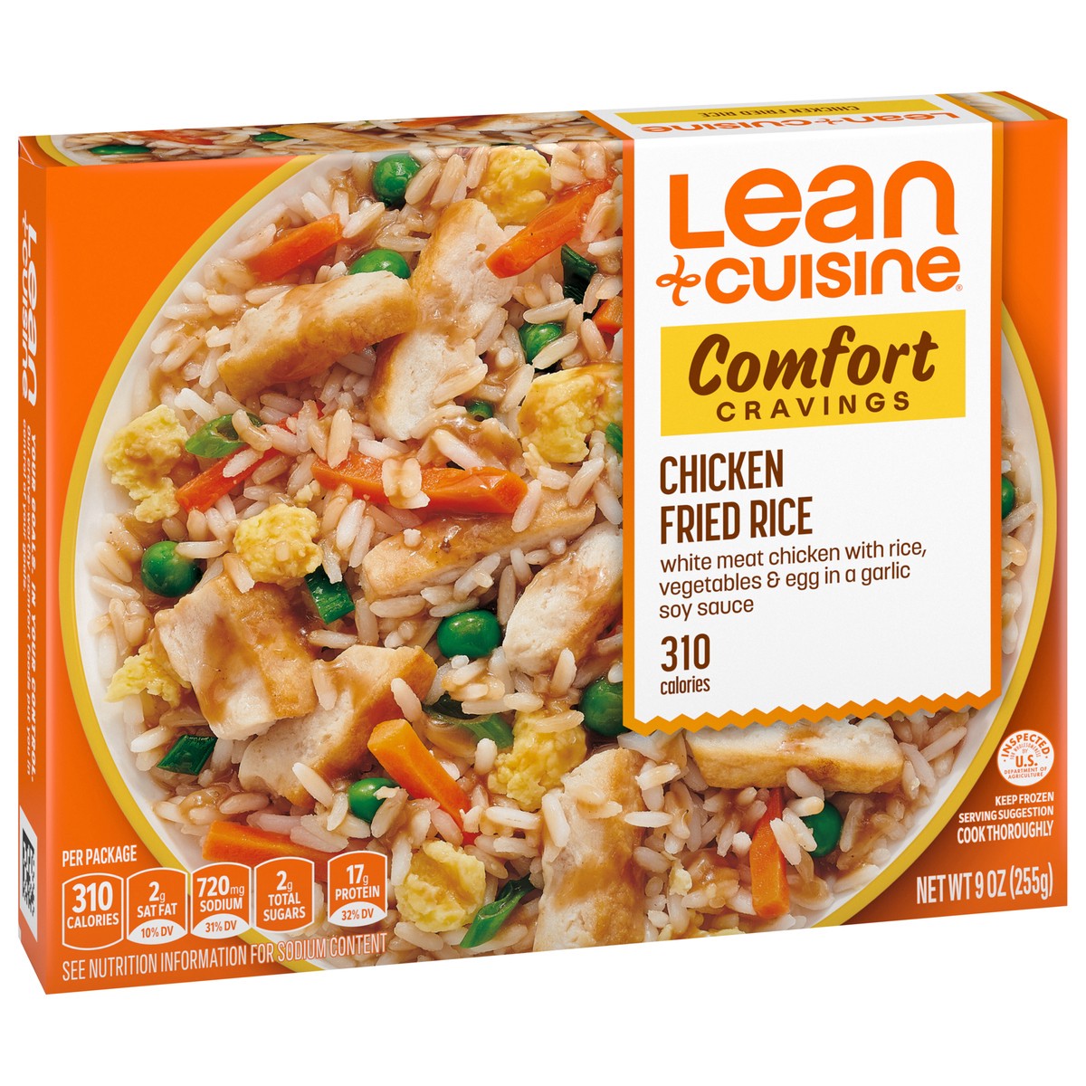 slide 3 of 9, Lean Cuisine Frozen Meal Chicken Fried Rice, Comfort Cravings Microwave Meal, Frozen Chicken Dinner with Rice, Frozen Dinner for One, 9 oz