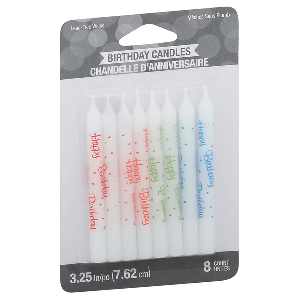 slide 1 of 1, Happy Baby Birthday Candles, 8 ct