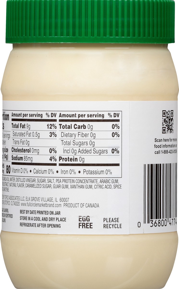 slide 8 of 14, Full Circle Market Plant-Based Vegan Dressing & Spread 15 oz, 15 oz