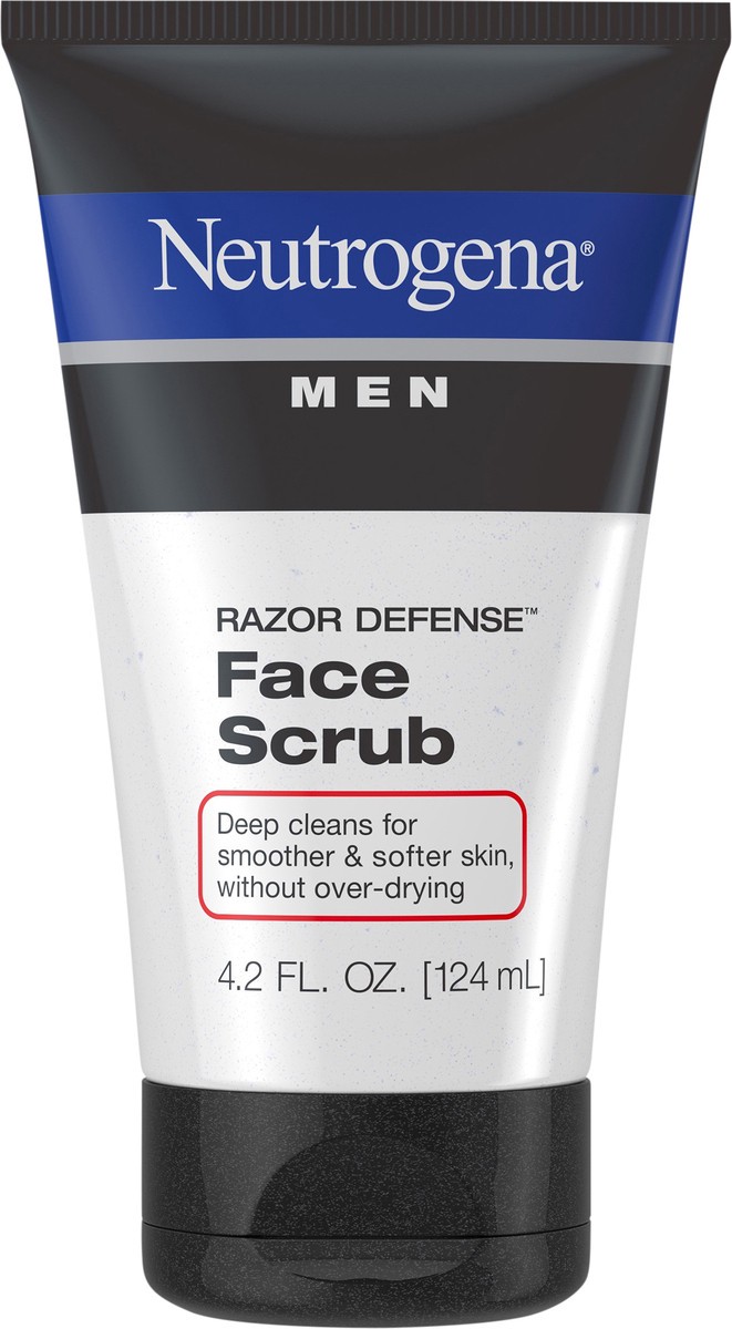 slide 2 of 7, Neutrogena Men Exfoliating Razor Defense Gentle Refreshing Daily Shave Face Scrub, Conditioning Facial Cleanser for Smoother Skin & Less Razor Irritation, Oil- & Dye-Free, 4.2 fl. oz, 4.20 fl oz