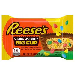 REESE'S Big Cup with Sprinkles Milk Chocolate Peanut Butter Cup, Easter Candy Pack, 1.3 oz