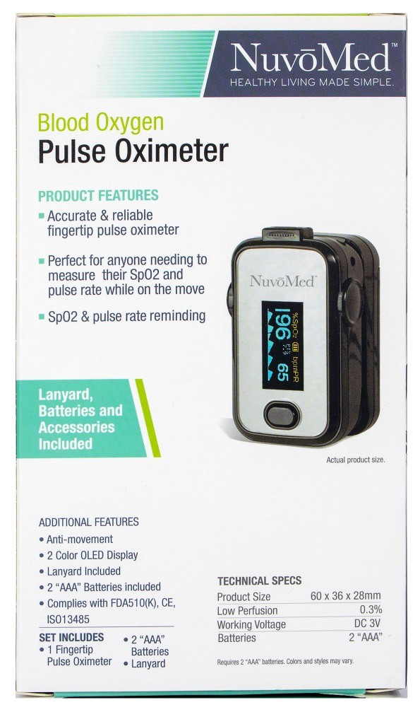 slide 2 of 5, NuvoMed Pulse Oximeter, 1 ct