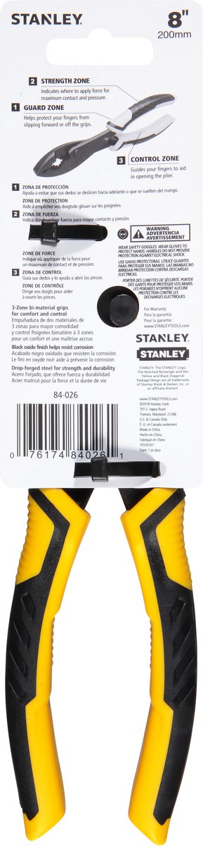 slide 9 of 11, Stanley 8 in. Slip Joint Pliers, 8 in