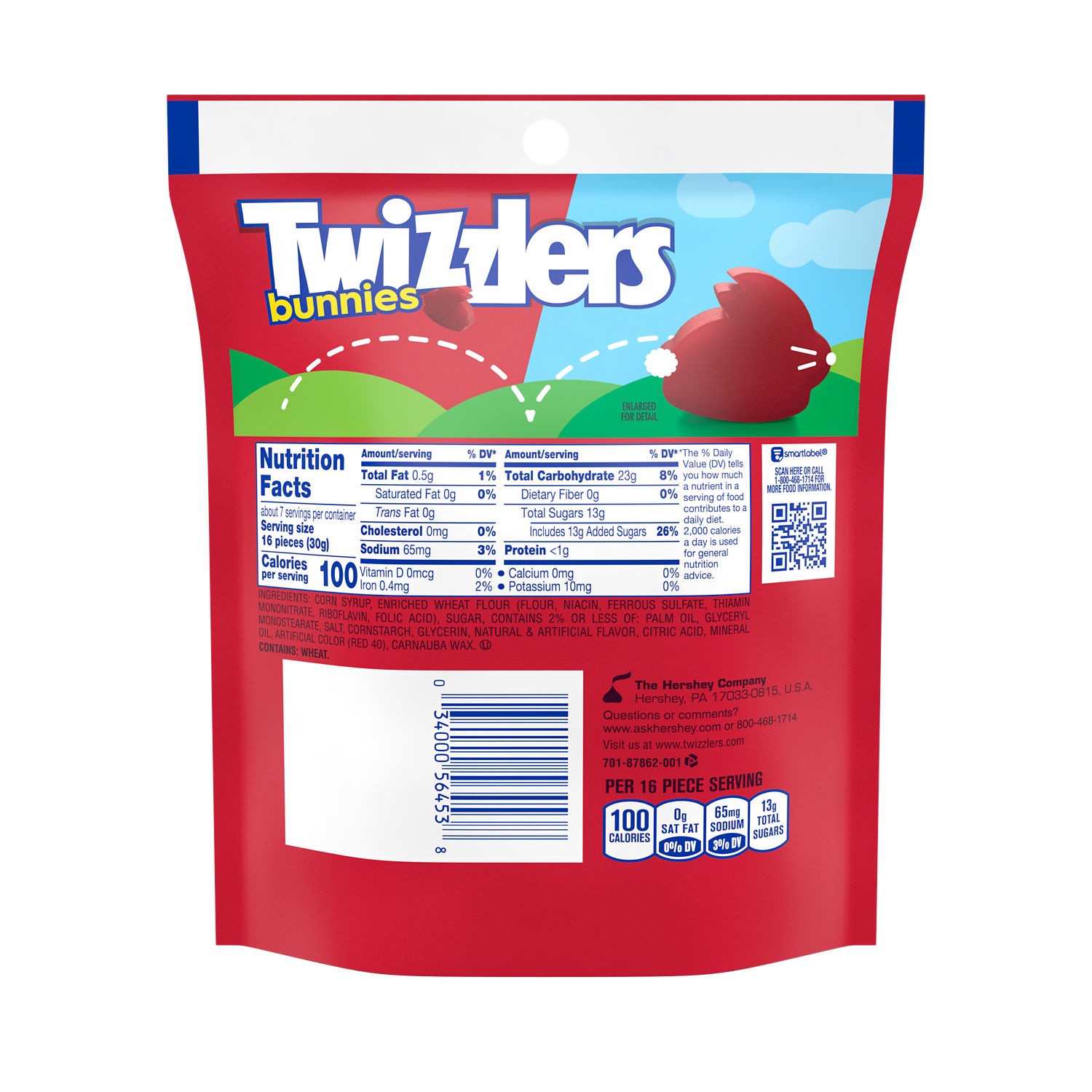 slide 3 of 8, Twizzlers Cherry Flavored Bunnies, Easter Candy Bag, 7.1 oz, 7.1 oz