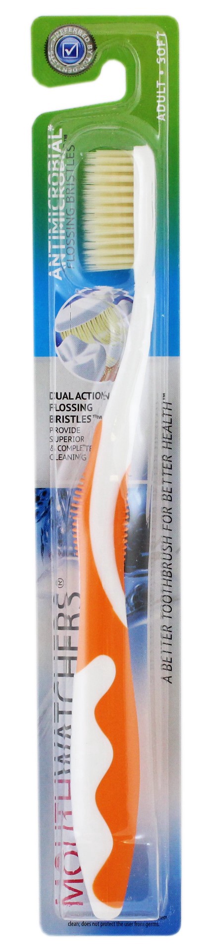 slide 1 of 1, Mouth Watchers Toothbrush Nano Silver Orange, 1 ct