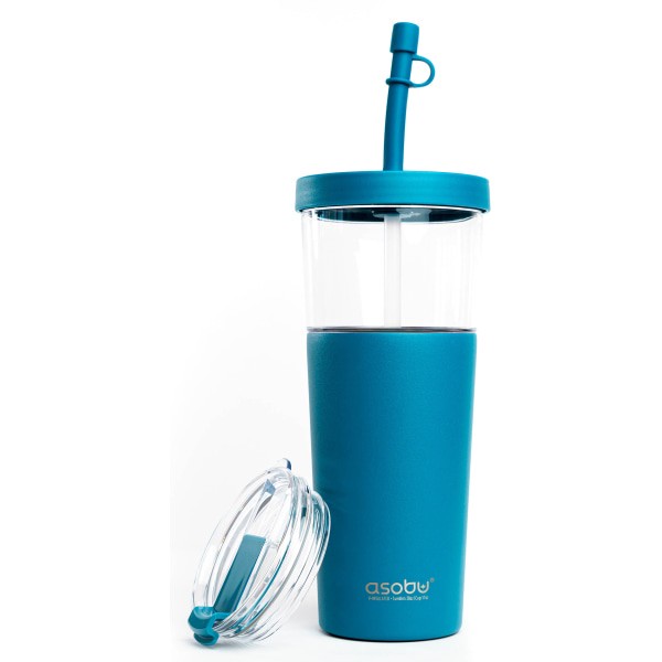 slide 1 of 7, ASOBU Marina 2-In-1 Tumbler, 28 Oz, Blue, 1 ct