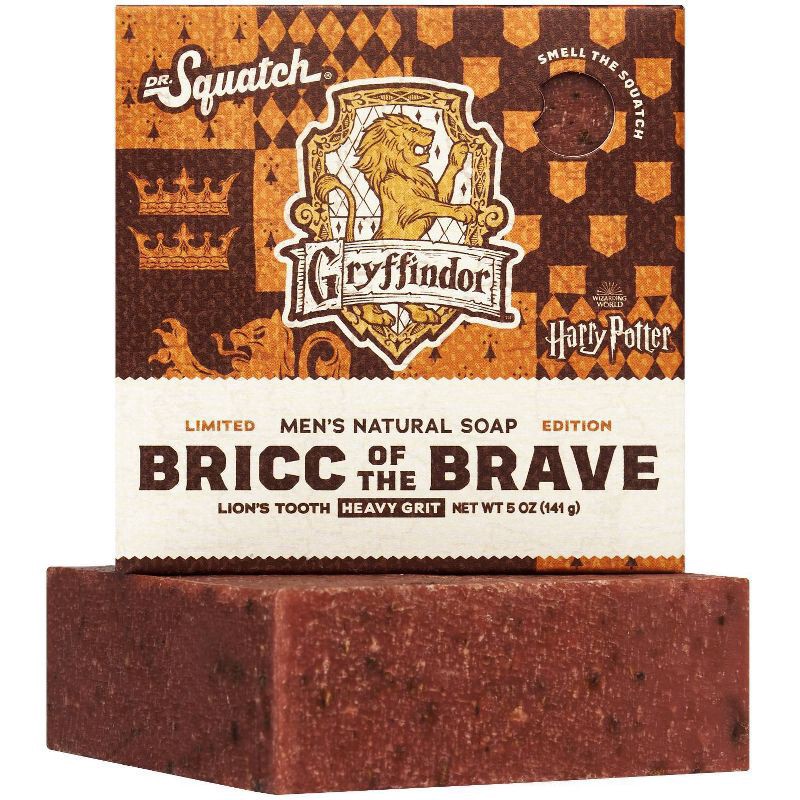 slide 8 of 8, Dr. Squatch Heavy Grit Harry Potter Men's Natural Bricc of The Brave Soap 5 oz, 5 oz