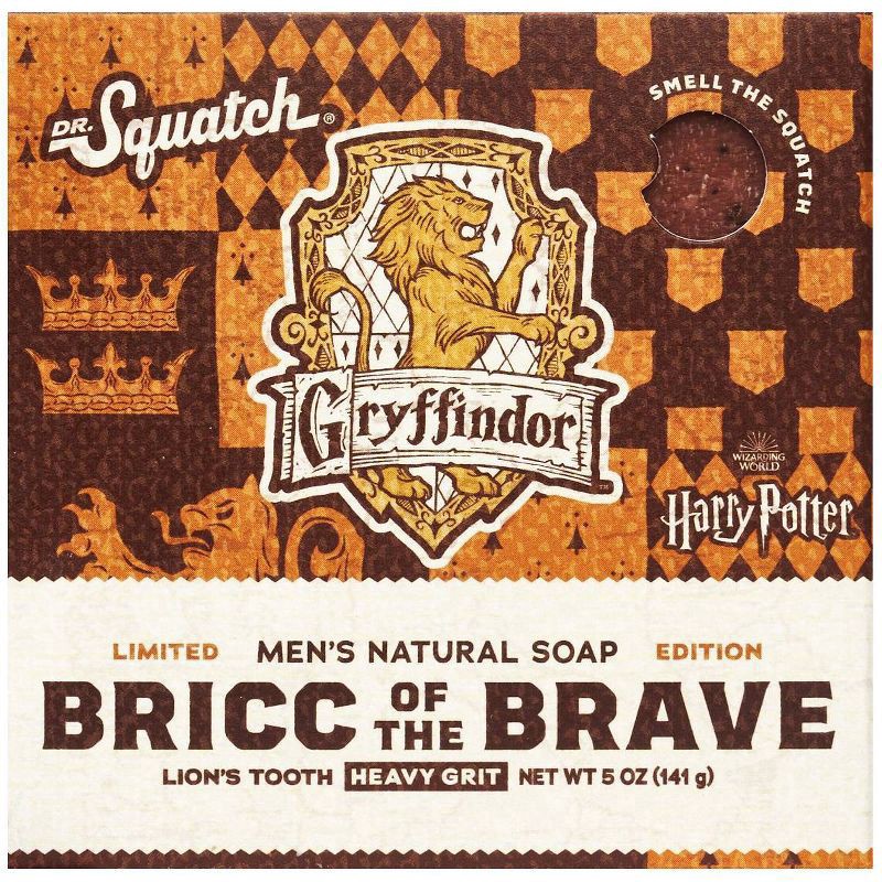 slide 1 of 8, Dr. Squatch Heavy Grit Harry Potter Men's Natural Bricc of The Brave Soap 5 oz, 5 oz