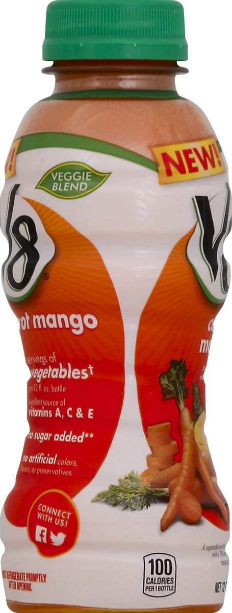 slide 3 of 4, V8 Veggie Blends Carrot Mango, 12 fl oz