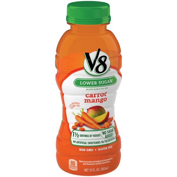 slide 1 of 4, V8 Veggie Blends Carrot Mango, 12 fl oz