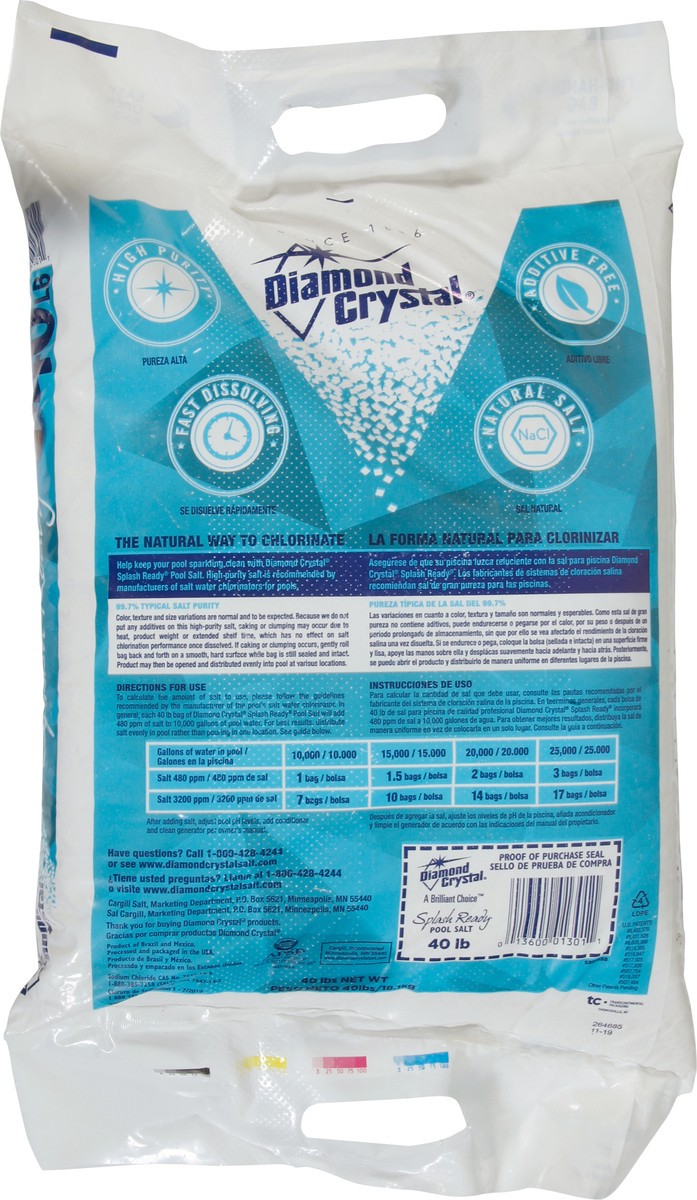 slide 3 of 12, Diamond Crystal Splash Ready Pool Salt 40 lb, 40 lb