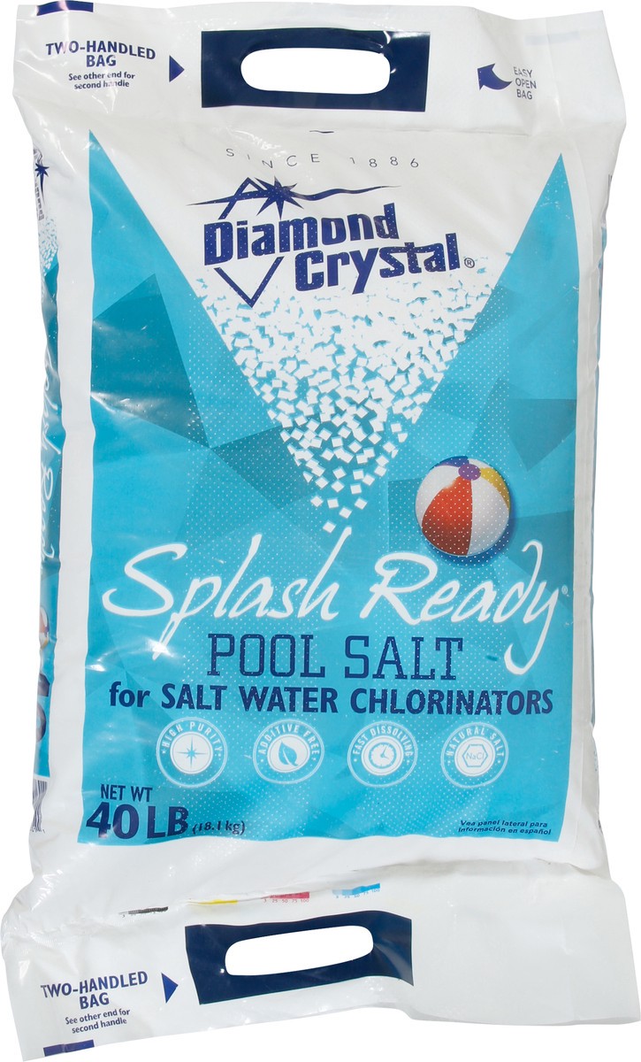 slide 10 of 12, Diamond Crystal Splash Ready Pool Salt 40 lb, 40 lb