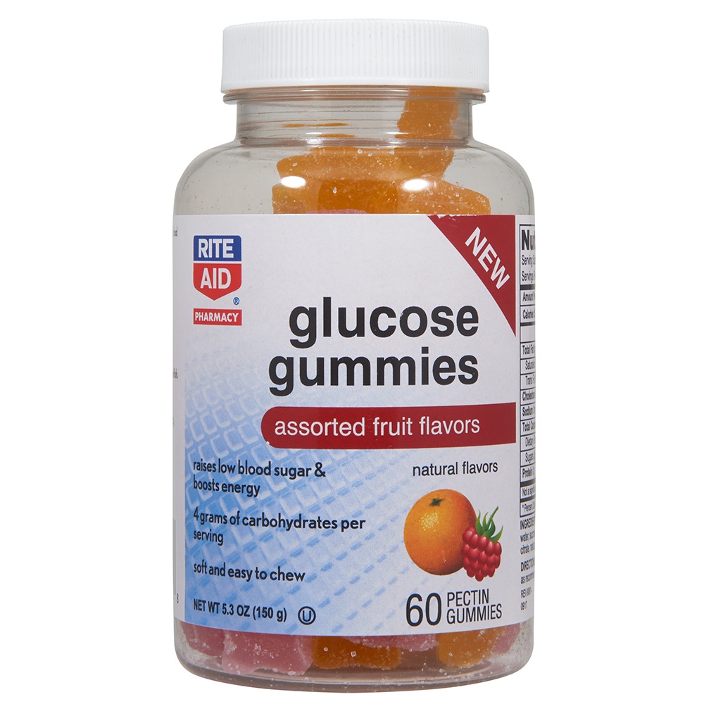 slide 1 of 1, Rite Aid Ra Glucose Gummies, 60 ct