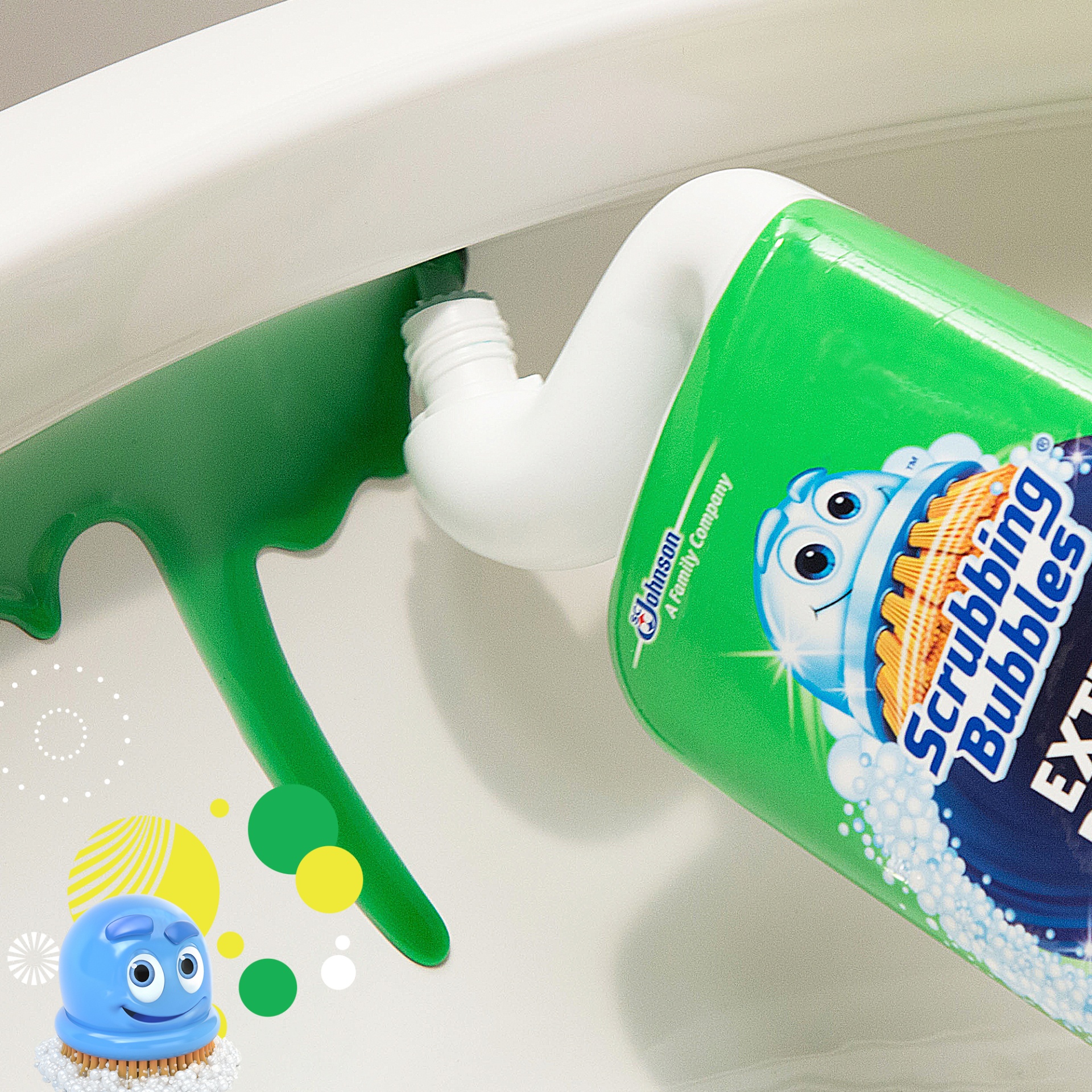 slide 6 of 7, Scrubbing Bubbles Extra Power Rainshower Toilet Bowl Cleaner, 24 oz