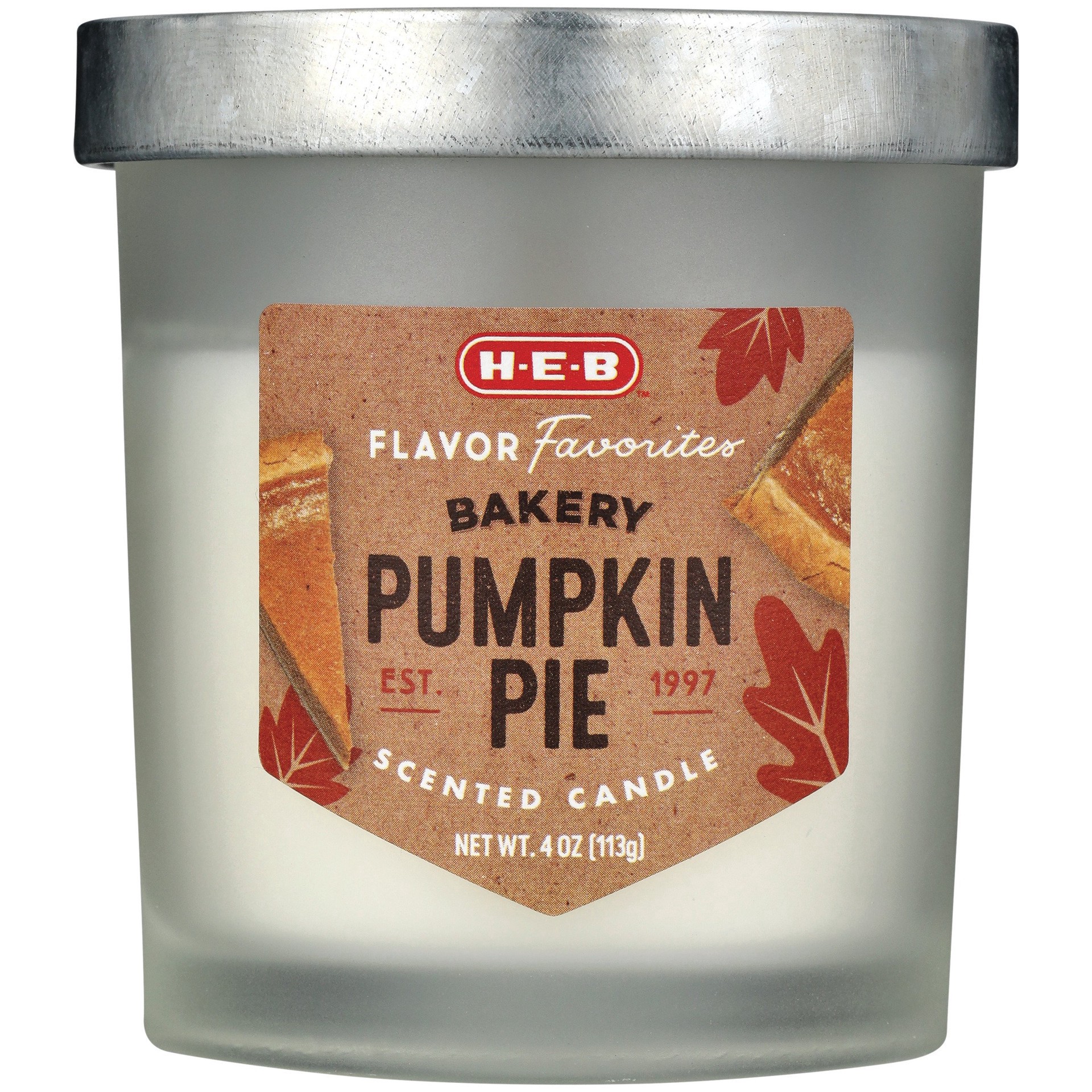 slide 1 of 1, H-E-B Flavor Favorites Pumpkin Pie Scented Candle, 4 oz