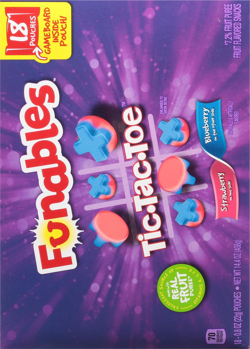 slide 5 of 9, Funables Tic Tac Toe Strawberry/Blueberry Fruit Flavored Snacks 18 - 0.8 oz Pouches, 18 ct