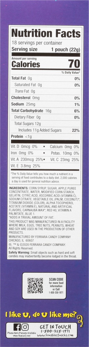 slide 8 of 9, Funables Tic Tac Toe Strawberry/Blueberry Fruit Flavored Snacks 18 - 0.8 oz Pouches, 18 ct