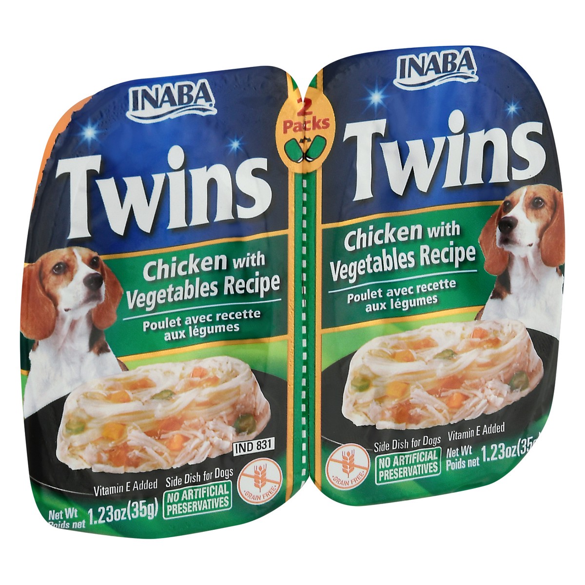 slide 6 of 9, Inaba Twins 2 Packs Chicken With Vegetables Recipe Side Dish For Dogs 2 Cup/Tub/Bowl 2 ea Pack, 2 ct