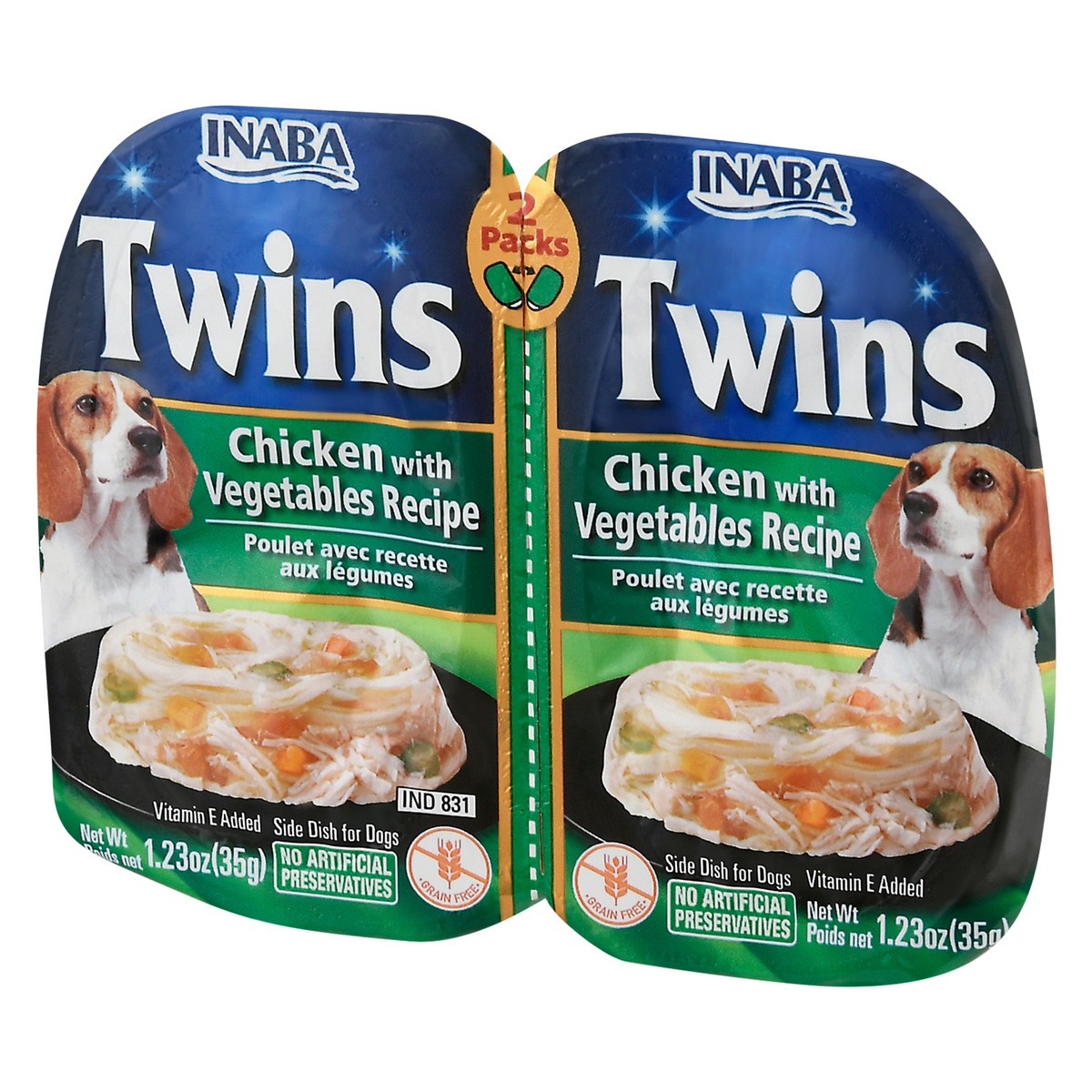 slide 3 of 9, Inaba Twins 2 Packs Chicken With Vegetables Recipe Side Dish For Dogs 2 Cup/Tub/Bowl 2 ea Pack, 2 ct