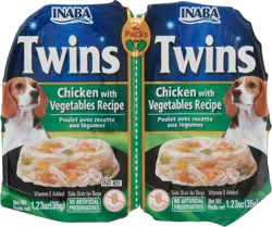 Inaba Twins Chicken With Vegetables Recipe Side Dish For Dogs, 2 cup/tub/bowl, 2 ea Pack
