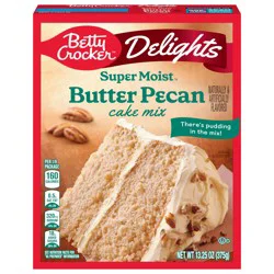 Betty Crocker Delights Super Moist Butter Pecan Cake Mix, Holiday Baking, 13.25 oz