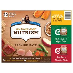 Rachael Ray Nutrish Gentle Digestion and Whole Health Blend Premium Paté Variety Pack Wet Dog Food, 13 oz. Can, 12 Count (Rachael Ray)
