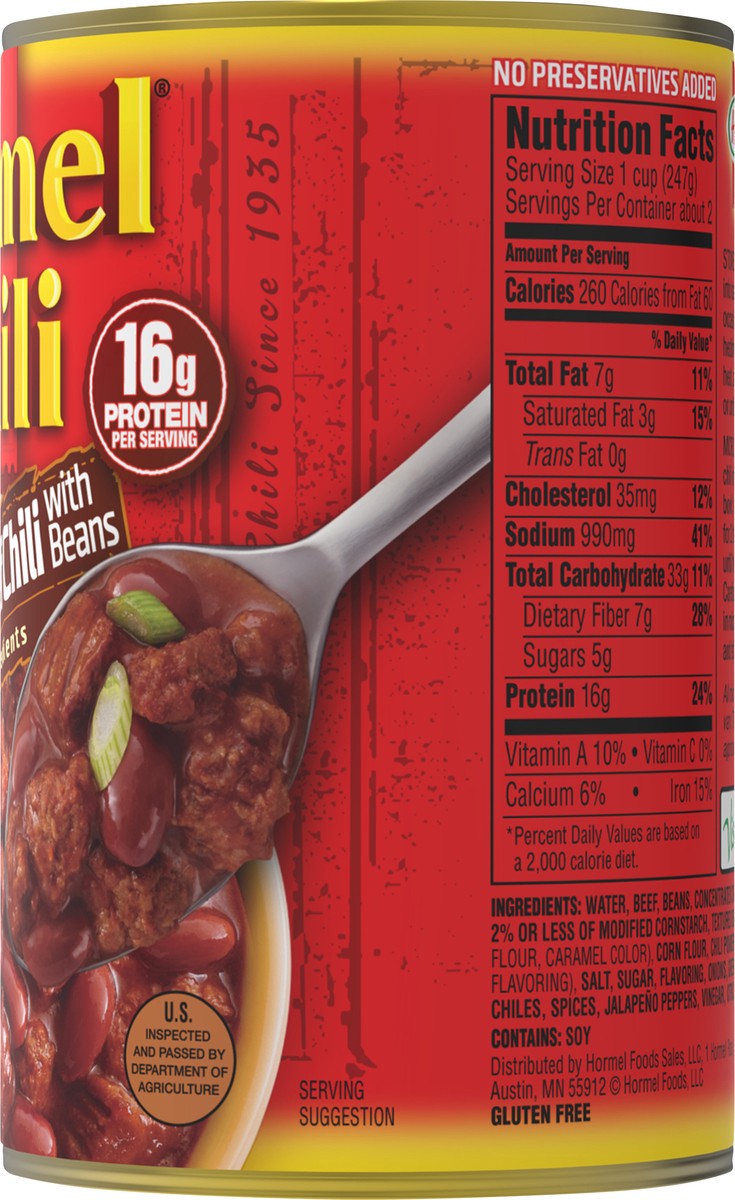 slide 11 of 11, Hormel Chunky Chili with Beef Beans 15 oz. Pull-Top Can, 15 oz