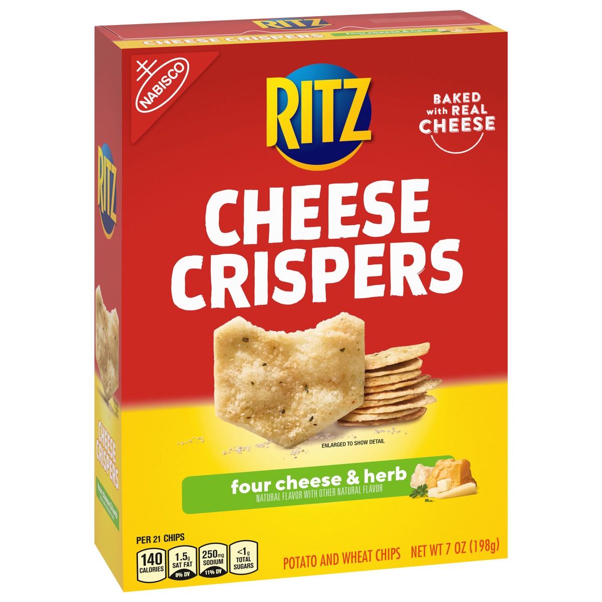 slide 2 of 9, RITZ Cheese Crispers Four Cheese and Herb Chips, 7 oz, 7 oz