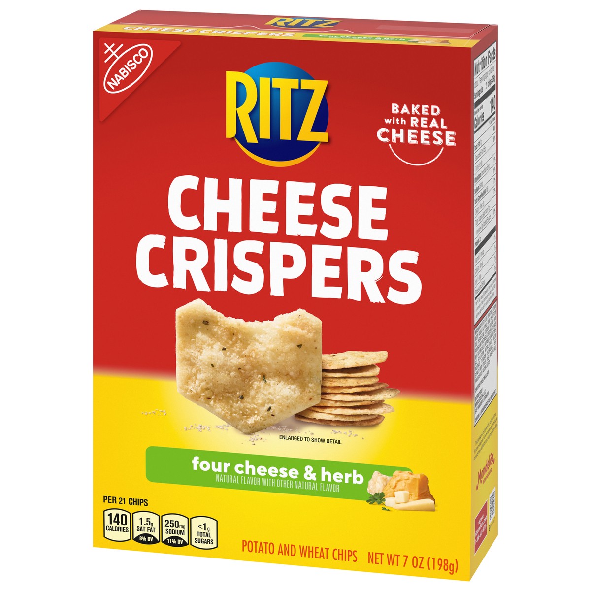 slide 3 of 9, RITZ Cheese Crispers Four Cheese and Herb Chips, 7 oz, 7 oz