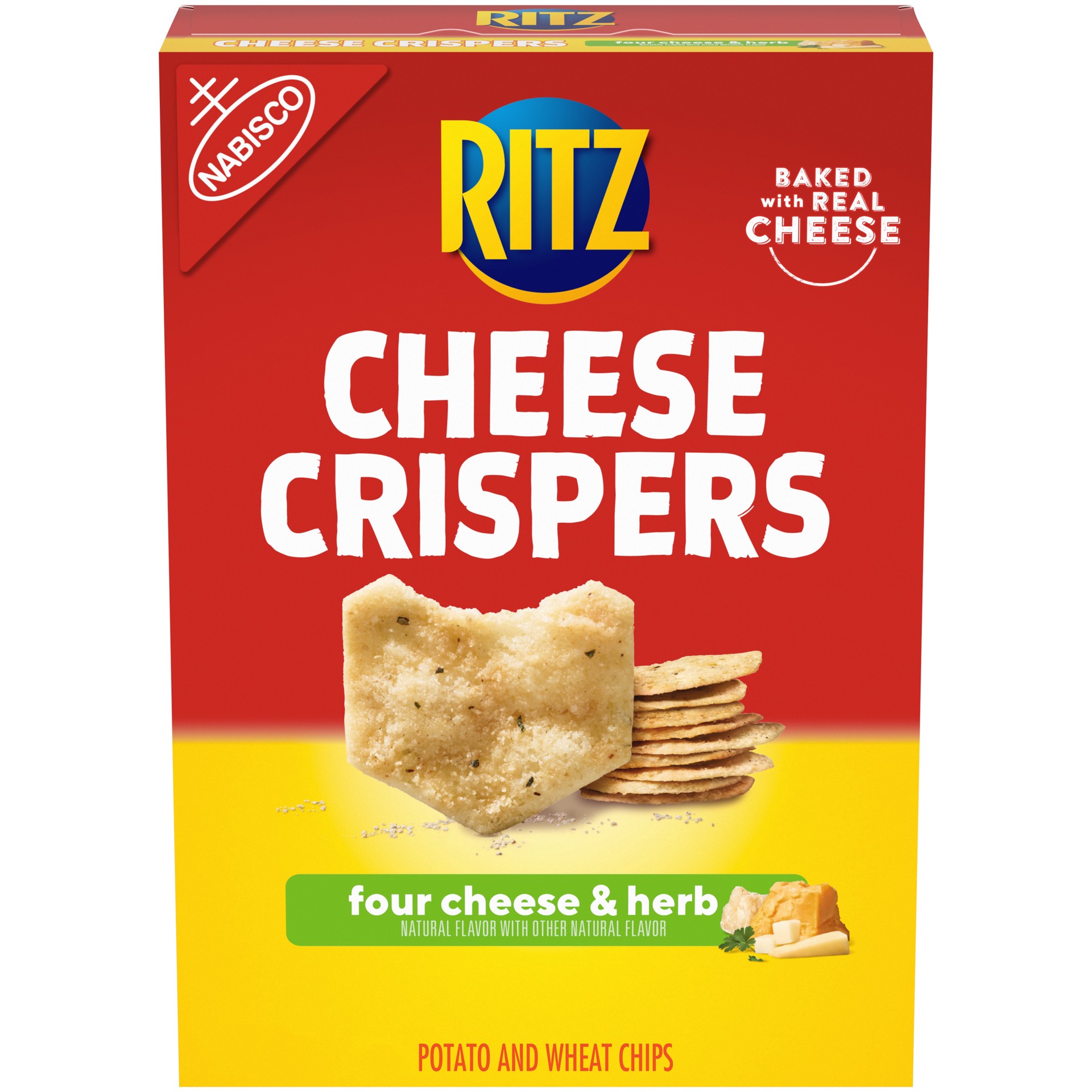 slide 1 of 9, RITZ Cheese Crispers Four Cheese and Herb Chips, 7 oz, 7 oz