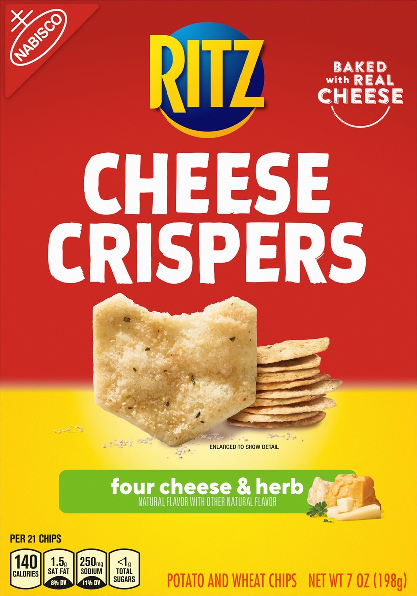 slide 6 of 9, RITZ Cheese Crispers Four Cheese and Herb Chips, 7 oz, 7 oz