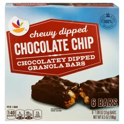 Giant Chewy Dipped Chocolate Chip Granola Bar - 6 ct