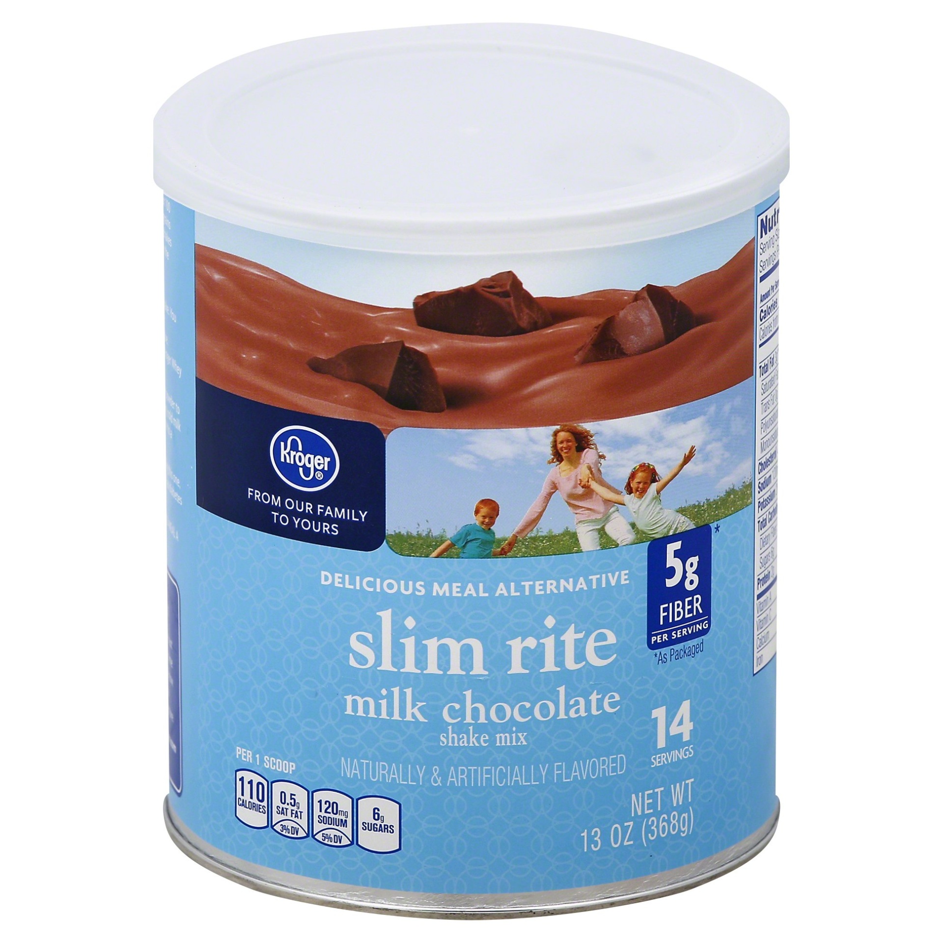 slide 1 of 1, Kroger Slim Rite Original Milk Chocolate Meal Replacement Shake Mix, 13 oz