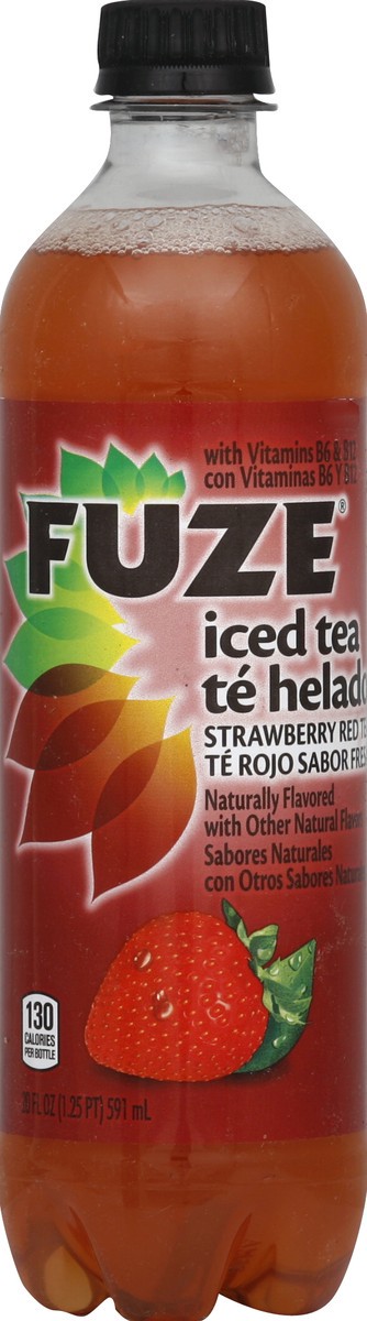 slide 4 of 4, Fuze Strawberry Red Iced Tea, 20 oz