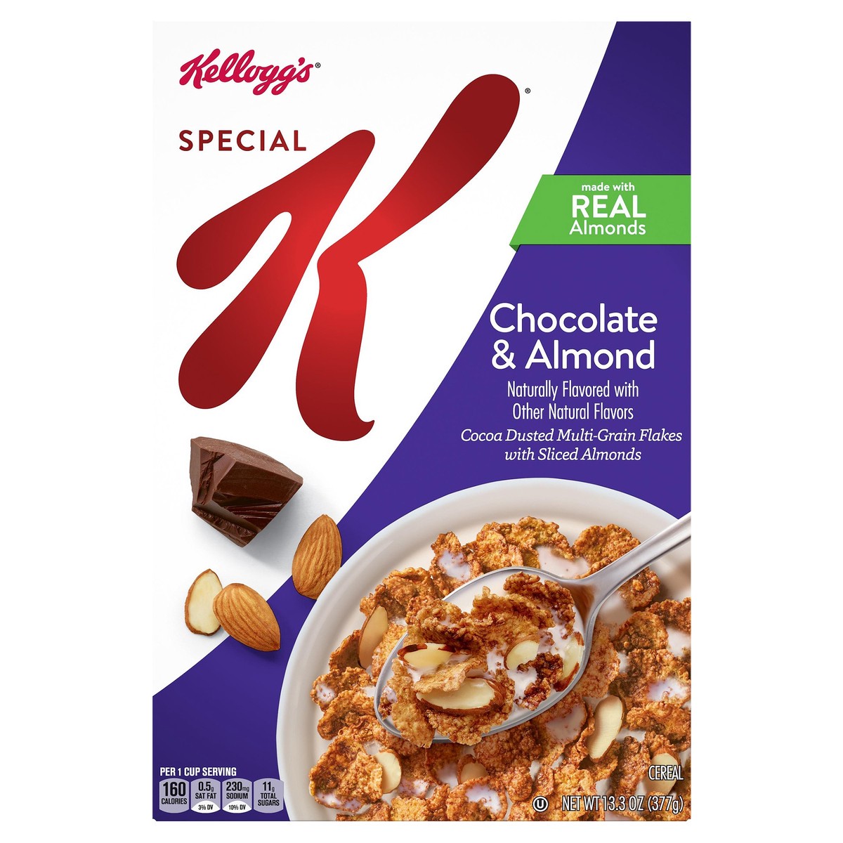 slide 1 of 8, Special K Kellogg's Special K Breakfast Cereal, Chocolate and Almond, 13.3 Oz, Box, 13.3 oz