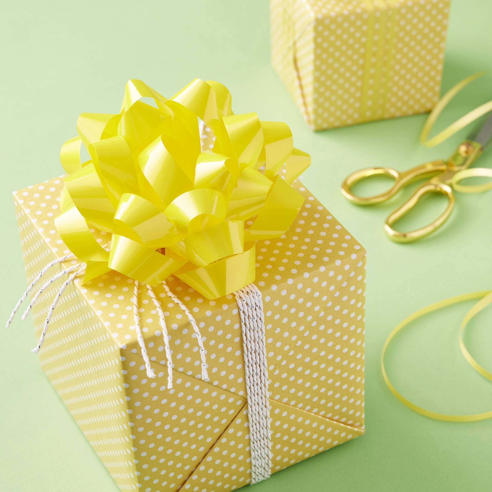 slide 3 of 3, 5.7" Yellow Gift Bow By Celebrate It, 5.75 in