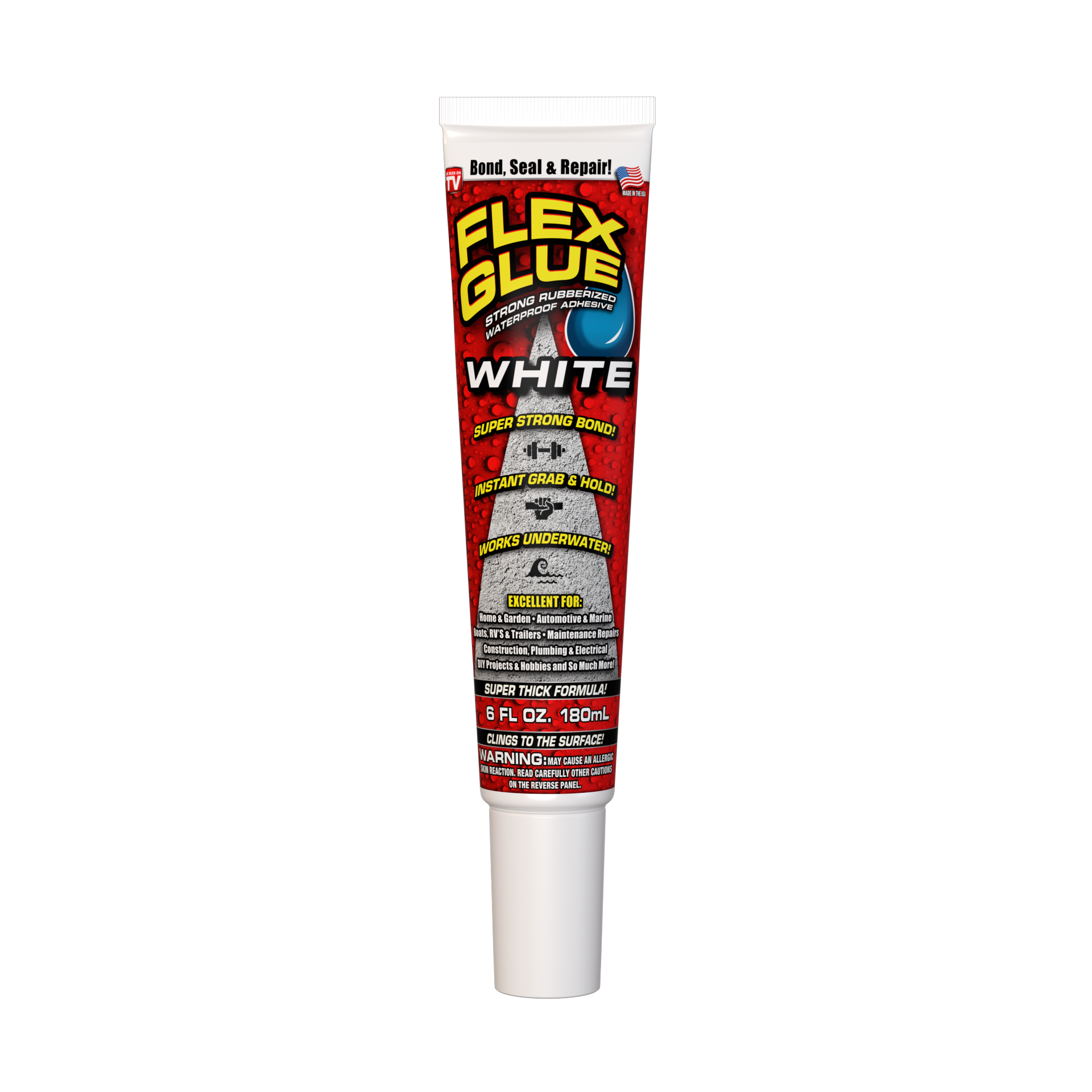 slide 1 of 1, As Seen on TV Flex Glue, White, 6 fl oz